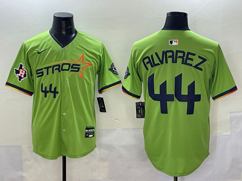 Men Houston Astros #44 Alvarez Green three generations Joint Name 2025 Nike MLB Jersey style 9->houston astros->MLB Jersey